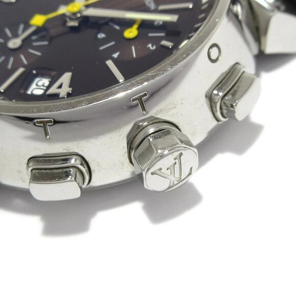 LOUIS VUITTON Tambour Chronograph Q1321 R***** Dark Brown Unisex Wrist Watch - Picture 3 of 12
